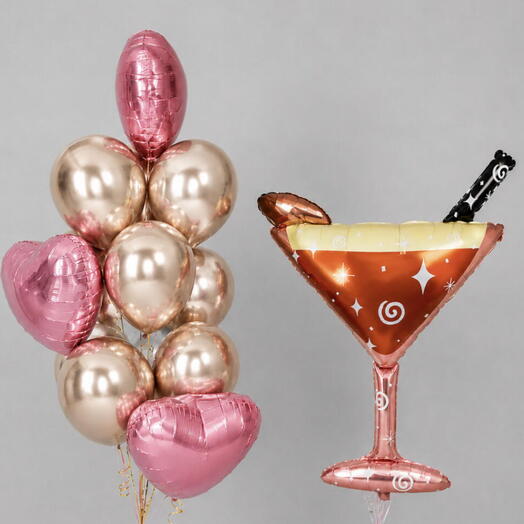 Набор шаров «Розовый коктейль» 🍸💗