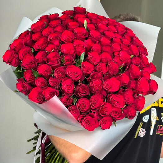 Красные розы ПРЕМИУМ 101 шт🌹