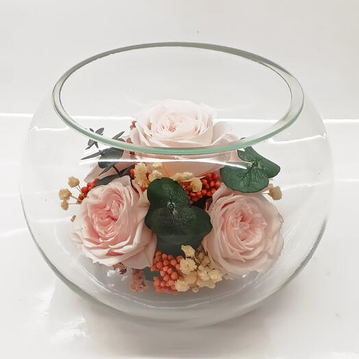 Натуральные пионы в стекле, вакуум (RF2.7000)