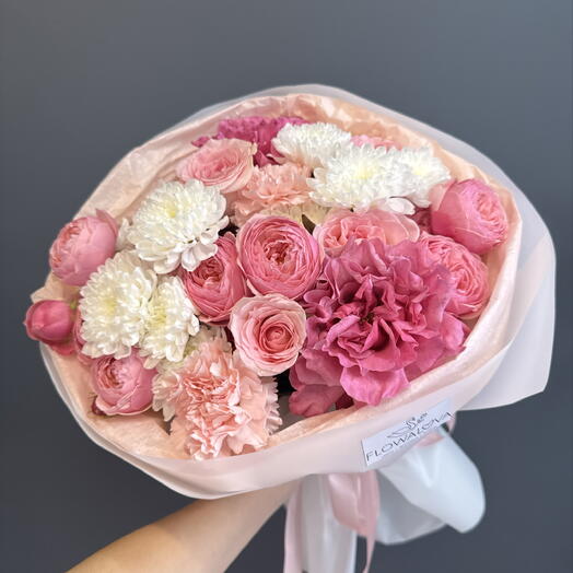 Нежный пышный букет 🌸 кустовая пионовидная Роза, роза кантри блюз