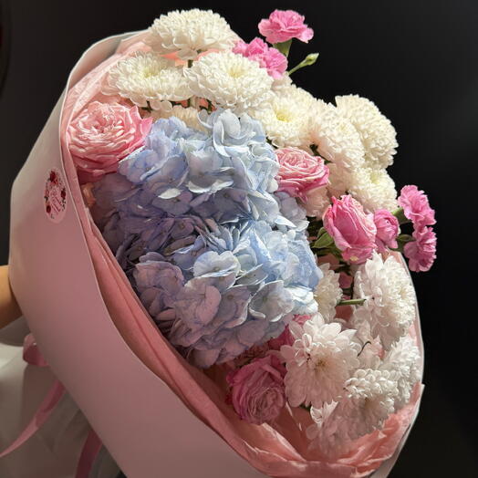 Гортензия, хризантема и Роза 🌸