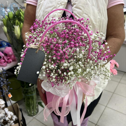 Цветочный бокс из гипсофилы
