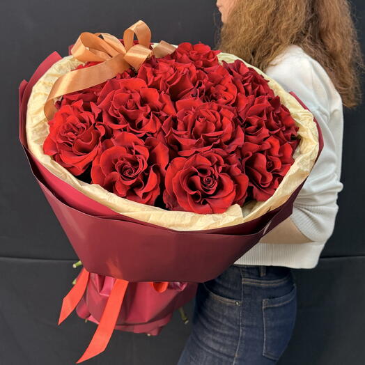 Моно букет французская роза 13шт,  Нина
