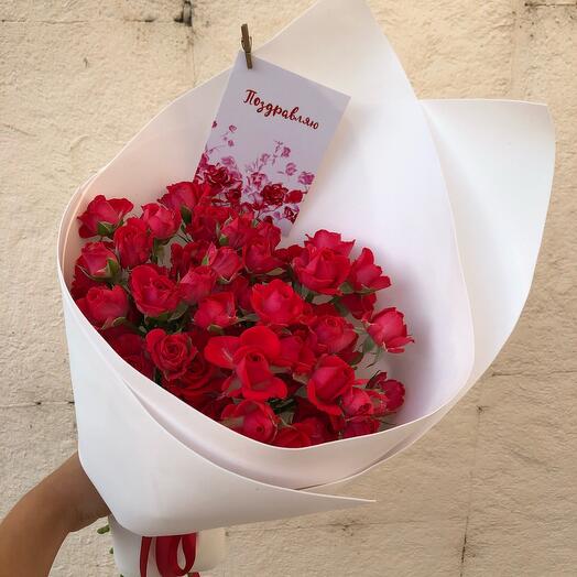 Bouquet of a compliment from a bush rose