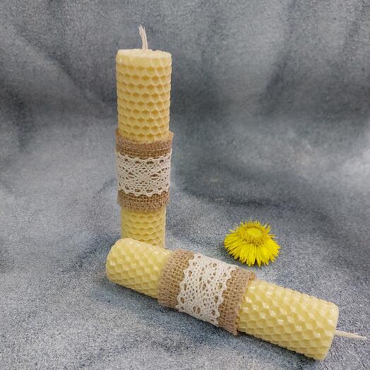 A set of wax candles
