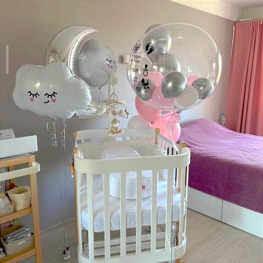 Воздушные шары на выписку из роддома