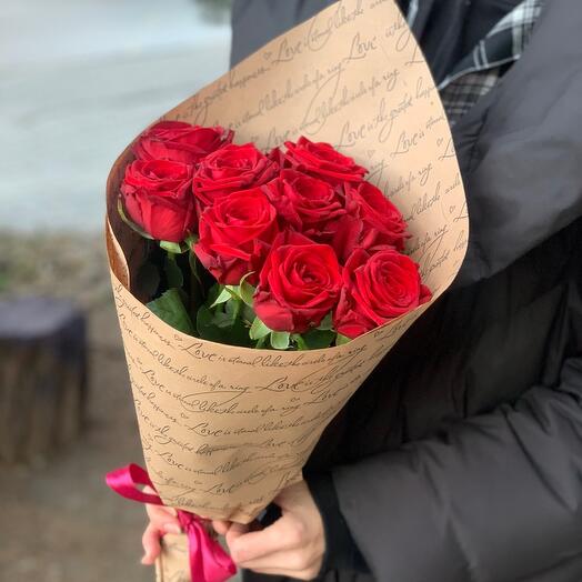 Red roses 9 pcs
