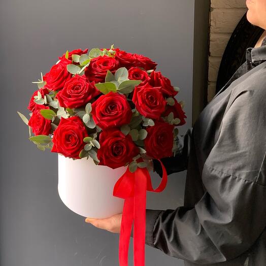 Composition with classic red roses