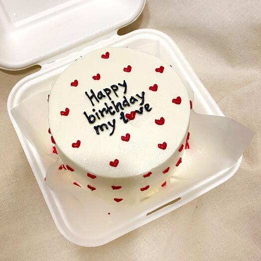 Бенто торт на день рождения с надписью «happy birthday my love»