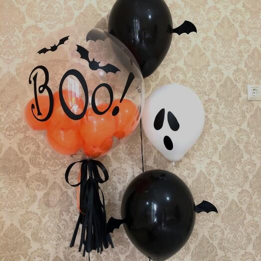 Гелиевые шары летучьи мышки на хэллоуин Halloween
