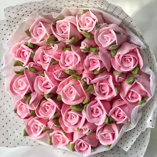 Зефирные цветы. Розовые розы
