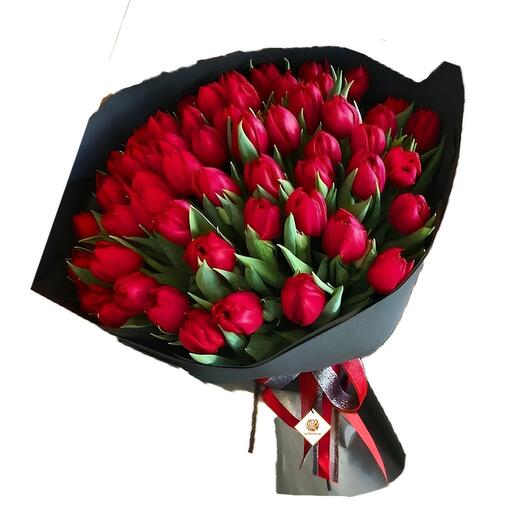 Love Birds - Red Tulips Bouquet