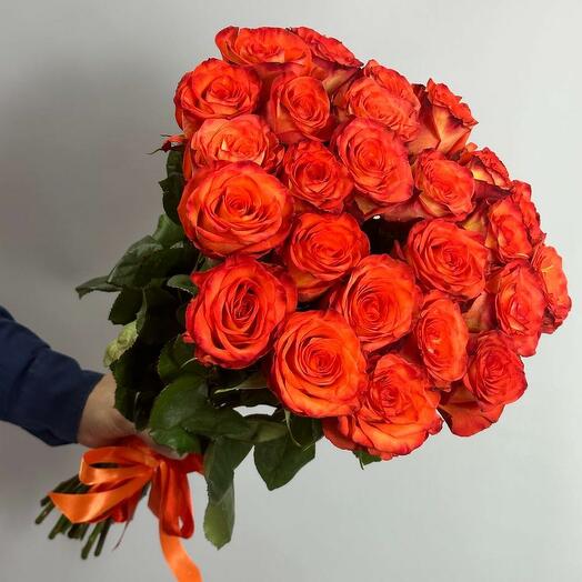 25 роз Хай Оранж Эквадор
