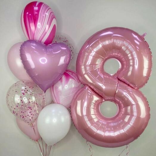 Balloon composition for March 8, 6