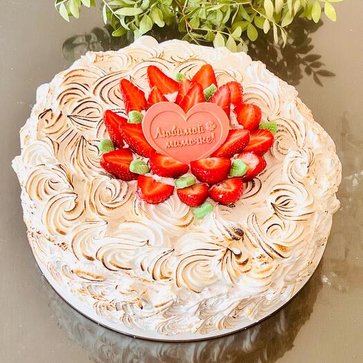 Pastel de beso de fresa