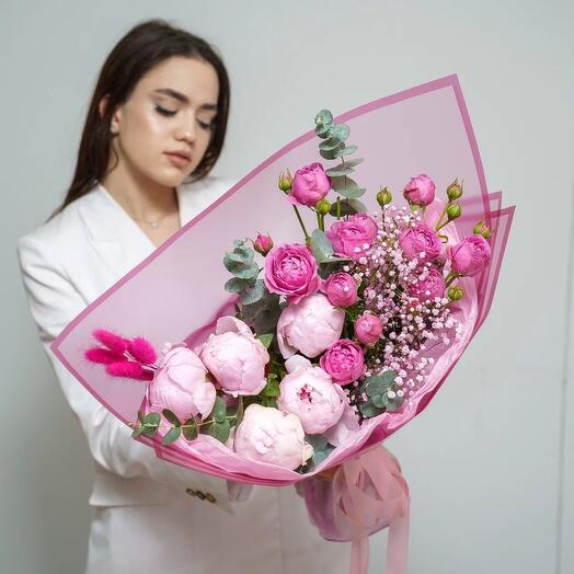 Peonies with Misty Bubbles