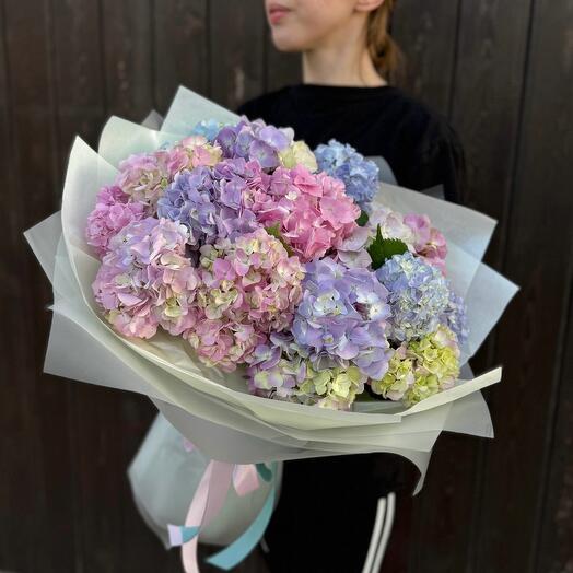 Яркий букет из 15 гортензий🌸032