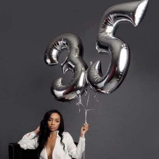 Воздушные шары цифры 2шт