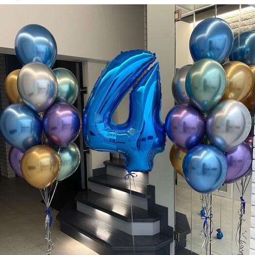 Набор шаров с цифрой