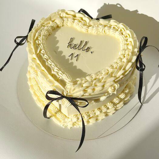 Торт на 1 кг в стиле Ламбет с рюшами, торт для девочки, торт для девушки, торт дочке, торт дочери, торт для любимой