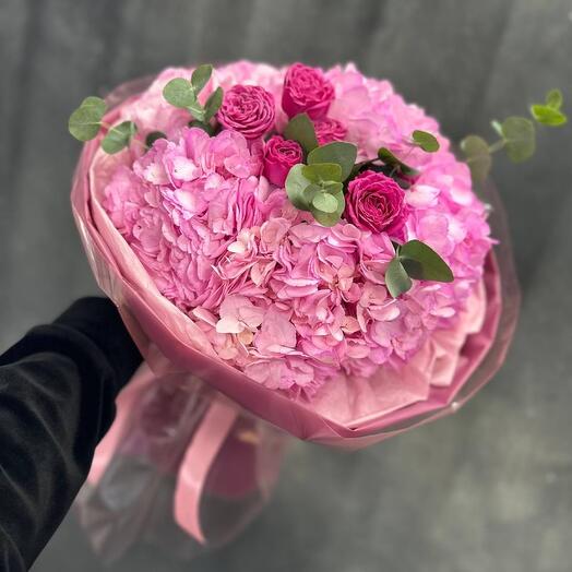 Любовь 💗 гортензия и пионовидная роза