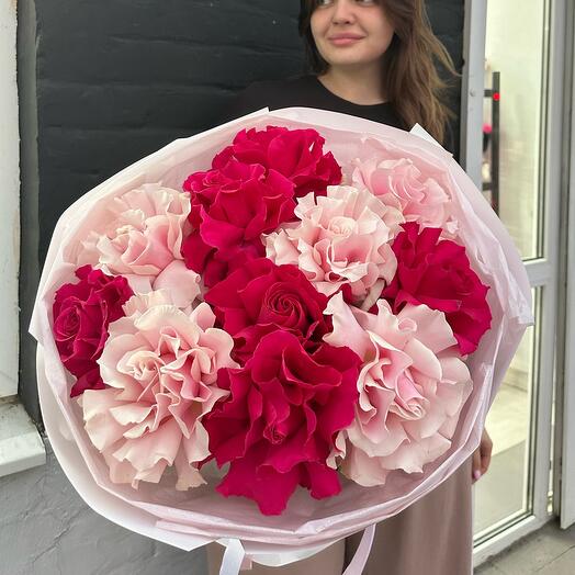 French roses pink and crimson