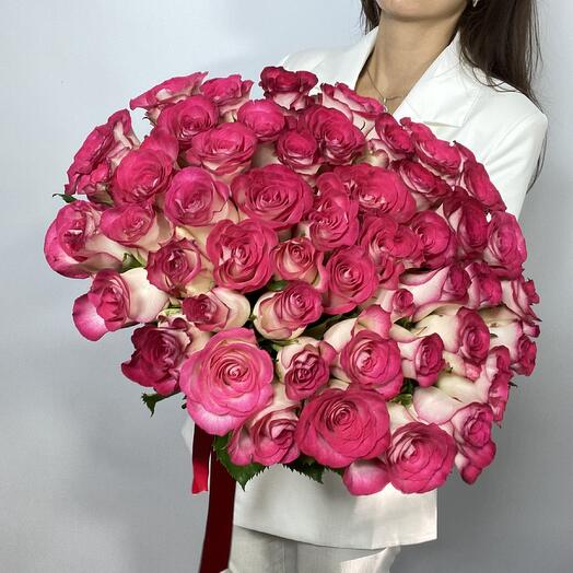 White and pink roses