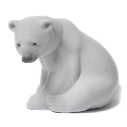 Фарфоровая фигура "Сидящий белый медведь". Испания, Lladro