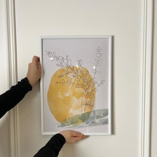 Картина «акварель sun» большая
