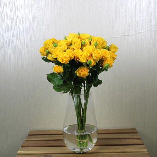 Yellow Spray Rose Vase