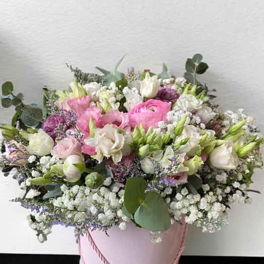 Flowerbox z Roży i eustomy