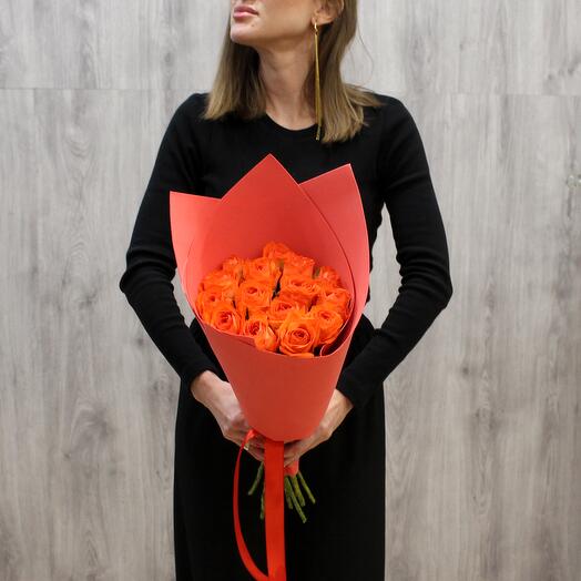15 rosas de fuego 40 cm