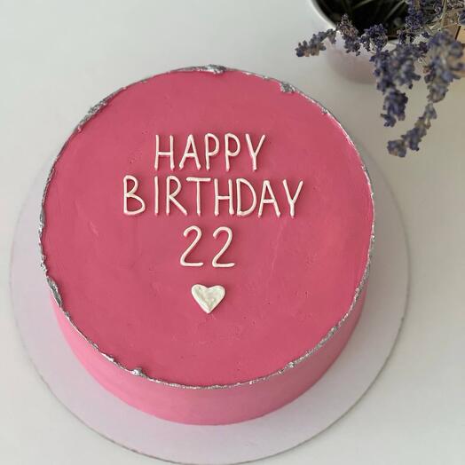 Торт на 1кг "HAPPY BIRTHDAY"  на День рождения для дочки / для подруги