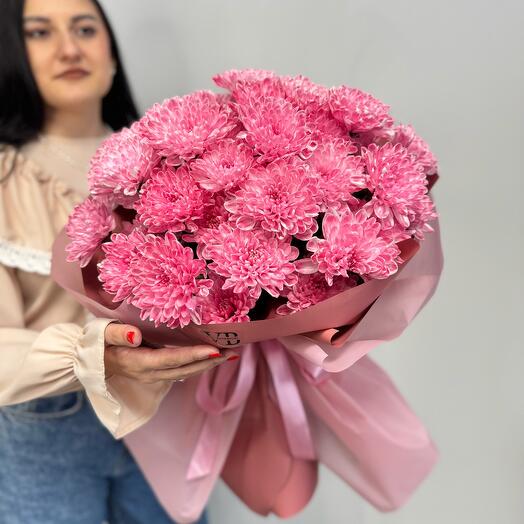 Ramo de crisantemos rosados