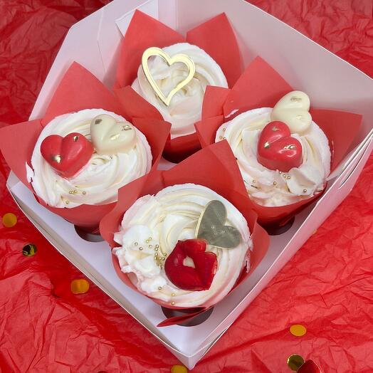 Набор капкейков 4шт на  день влюбленных ♥️