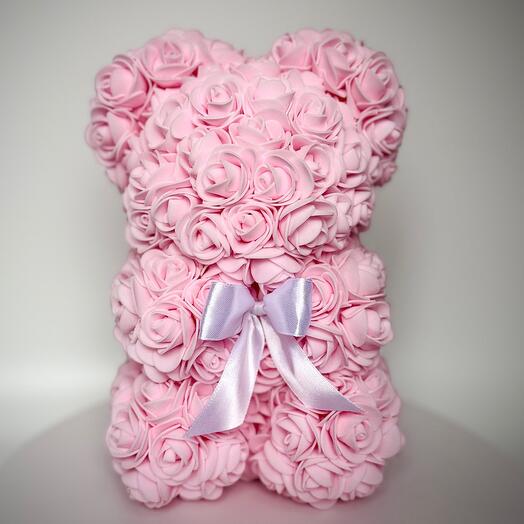 Мишка из роз "Luxury Rose Bear"фоамирана розовый
