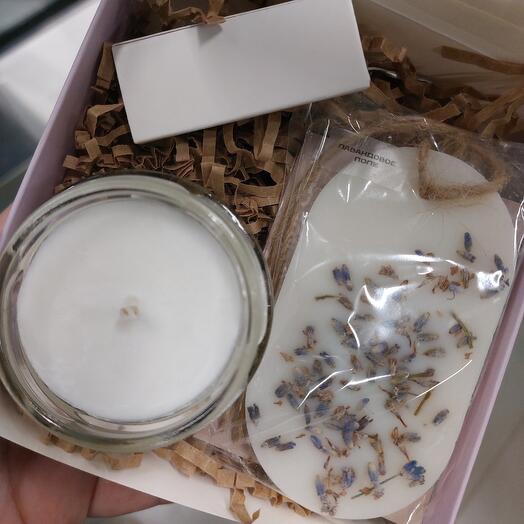 Ароманабор лаванда ( свеча+ аромасаше)