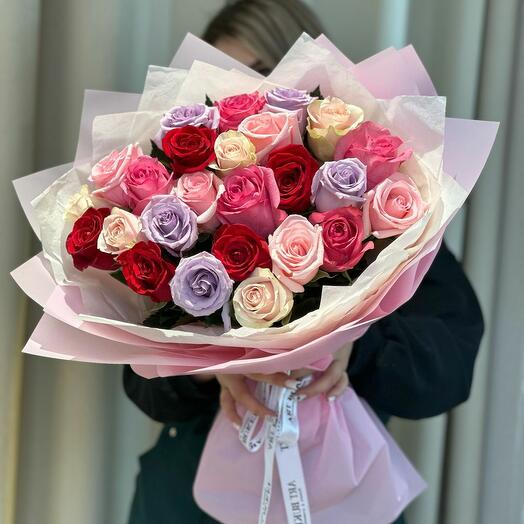 25 роз микс