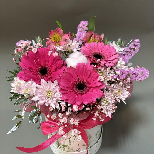 Цветы в коробке Pink