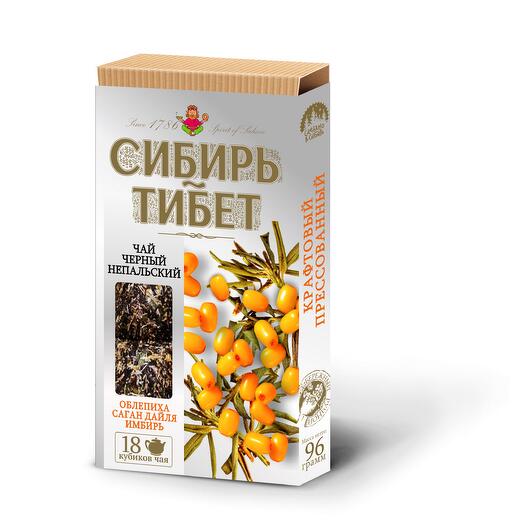 Сибирь Тибет чай черный непальский с облепихой и саган дайля, плиточный