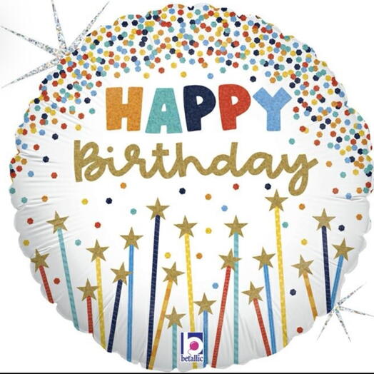 Globo Cumpleanos Velas Estrellas
