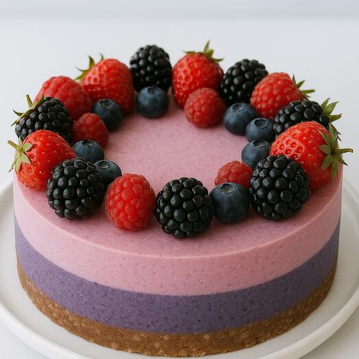 Raw-vegan торт без сахара, глютена и лактозы "Клубника и черника" без сахара, глютена и лактозы
