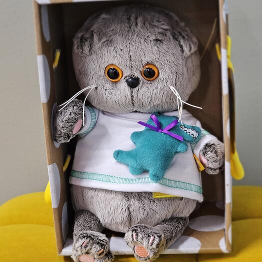 Мягкая игрушка Котик Басик Baby с крокодильчиком