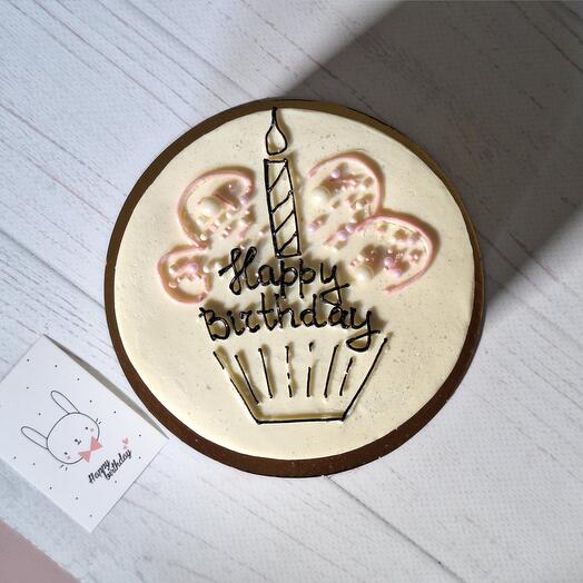 Бенто-торт XL Happy Birthday с капкейком на 3-4 человек