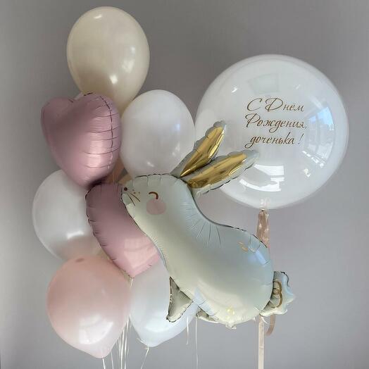 Композиция для дочери с милым зайчиком