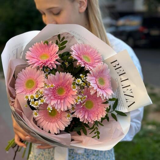 Букет из розовых гербер