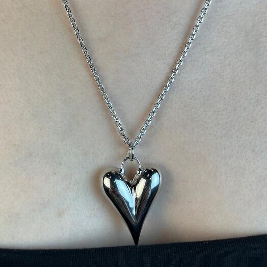 Подвеска «Сердце галочка big love