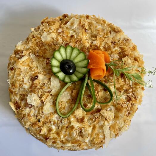 Торт закусочный "Наполеон-жульен с курицей"