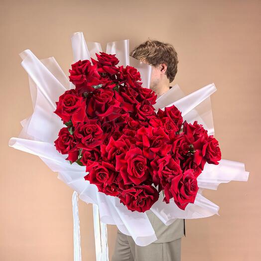 Большой букет из 51 французской Розы