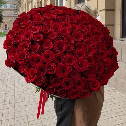 101 красная роза